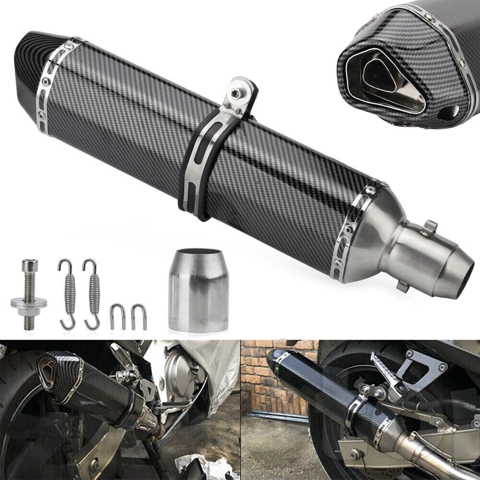 470mm Slip on Exhaust Muffler Pipe DB Killer For 38-51mm Universal Motorcycle - Image 1 of 4
