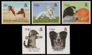 Malvinas 1993 - Mi-Nr.o 598-602 ** - Estampillada sin montar o nunca montada - perros, gatos / perros, gatos - Imagen 1 de 1