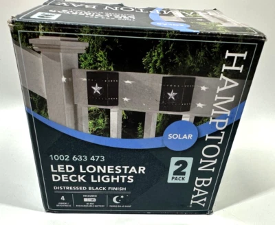 Hampton Bay Solar Distressed Black Integrated LED Deck Light Lone Star Design - Image 1 of 4