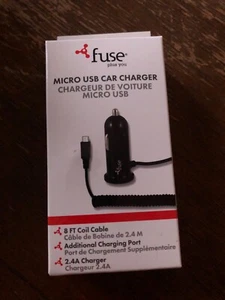 Micro USB Cargador Coche 8 Pies Bobina Cable  - Imagen 1 de 2
