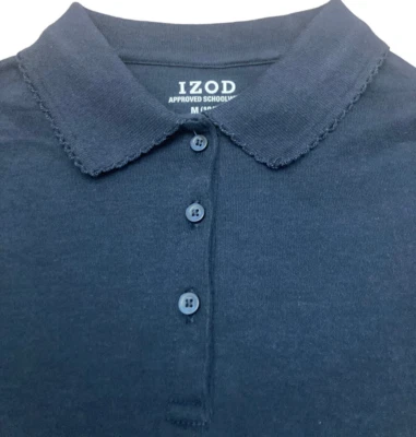 Camisa polo azul para niñas aprobada por Izod.  M 10/12 Foto 1 de 4