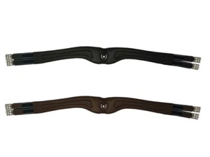 Horseware Micklem Ergonomic Elasticated Long Leather Comfort Girth Black/Brown - Picture 1 of 8