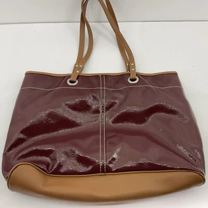 Sac fourre-tout Nine West grandes poches intérieures bouton zippé extensible deux tons marron - Photo 1/7