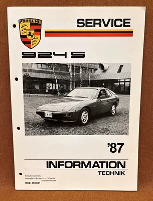 Porsche 924S 924 S 1987 manual técnico de información de servicio WKD 492 821 Foto 1 de 4