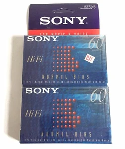 Cintas de casete Sony Hi Fi 60 tipo I sesgo normal - Juego de 2 - Música y voz - Imagen 1 de 2