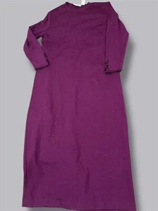 Vintage DANA BUCHMAN Dress 100 % Wool Plum Size Large See Photos - Picture 1 of 11