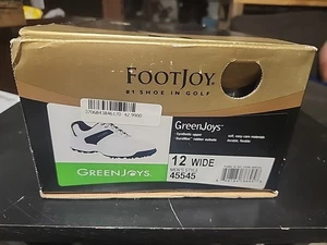 FOOTJOY GREENJOYS GOLFSCHUHE FJ 45545 WEISS MARINEBLAU LEDER HERREN GRÖSSE 12W - Bild 1 von 3