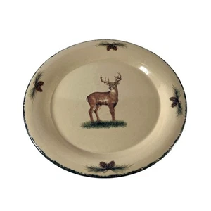 Home & Garden Party Steingut Northwoods Speiseteller Hirsch Design 2004 Mikrowelle - Bild 1 von 5