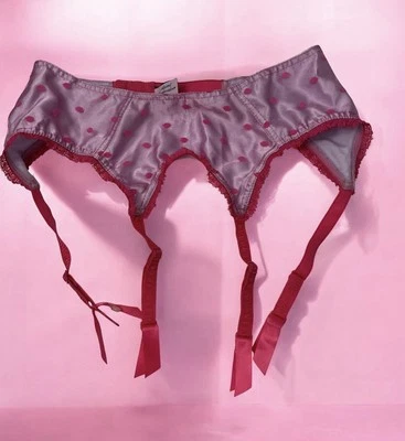 Agent Provocateur Garter Belt Hot Pink Poka Dot Pink Made In England Small - Image 1 of 4