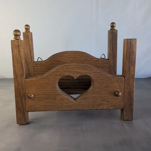 Vintage Holz Herz Ausschnitt Wand massiv Eiche Grandmacore Cottagecore 10x9x5 - Bild 1 von 5