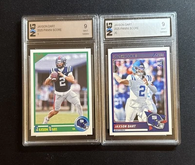 Jaxson Dart 2X Lot: Score Rookie RC Graded NXG 9 Mint