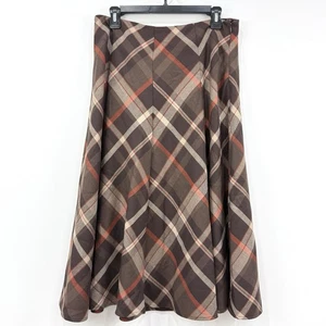 Jones New York Wool Skirt Women 8 Plaid Preppy Academia Countryside Midi - Picture 1 of 8