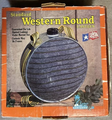 OASIS CANTEENS, Vintage NOS New Old Stock In Box, 4 Qts, WESTERN ROUND CANTEEN - Image 1 of 4