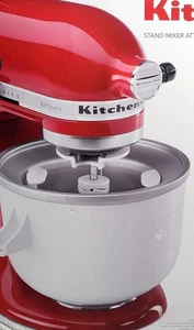 KitchenAid Ice Cream Maker Attachment Fits 5 to 6 quart Mixers KICA0WH New - Picture 1 of 20