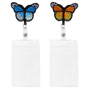 2 Sets Series Badge Buckle Retractable Badge ID Cover Buckles badge holder - Picture 1 of 10