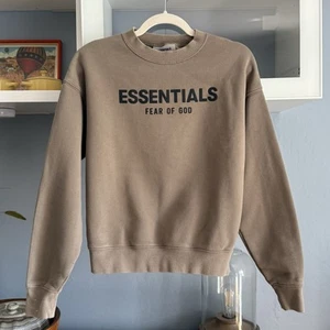 Fear of God Essentials Kids Size 10/L Pullover Crewneck Taupe - Picture 1 of 6