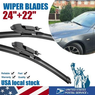 Juego de limpiaparabrisas delantero genuino 24"+22" para BMW 530i 535i 2004-2010 Foto 1 de 4