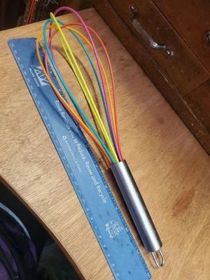 Kuhn Rikon Silicone Rainbow Whisk 12-Inch Stainless Steel Handle JO+637 - Image 1 of 4