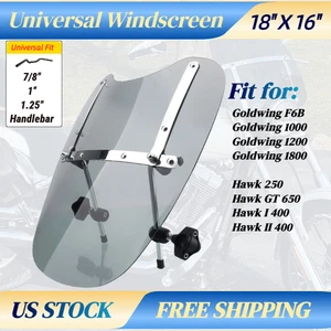 Universal Handlebar 18''X16'' Wind Shield for Honda Goldwing F6B/1000/1200/1800 - Picture 1 of 12