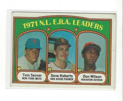 1972 Topps #91 NL Leaders Tom Seaver/Dave Roberts/Don Wilson - Muito bom estado-Ex - Imagem 1 de 2