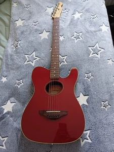 Fender Telecoustic - unique electro-acoustic guitar, Candy Apple Red color - Picture 1 of 13