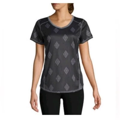 Ropa deportiva St John's Bay talla T XL secado rápido manga corta cuello en V Argyle arlequín Foto 1 de 4