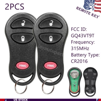 2 para Dodge Ram 1500 2500 3500 1999 2000 2001 2002 mando a distancia sin llave coche llavero 3B Foto 1 de 4