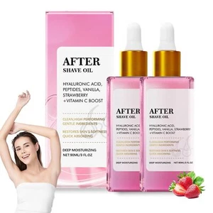 2PK After Shave Oil Strawberry, Prevent Ingrown Hairs Dryness for All Skin Types - Picture 1 of 15
