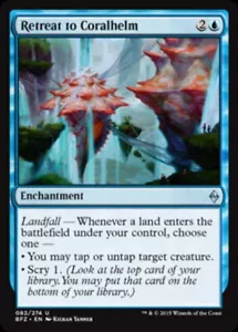 RETREAT TO CORALHELM CASI NUEVO Batalla de Zendikar Magic The Gathering Azul - Encantamiento Unc - Imagen 1 de 1