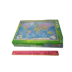 New Sealed EuroGraphics Map of the World 1000-Piece Puzzle 19.25"x 26 5/8" - Picture 1 of 8