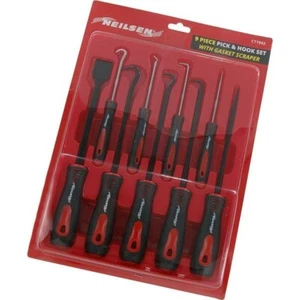 9-teiliges Schaber/Haken- und Pick-Set Entfernungswerkzeug O Ringe Dichtungen Gummigriff - Bild 1 von 2