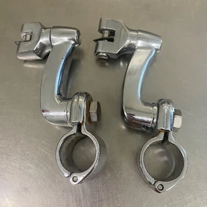 2005 Harley Davidson E/G U/C Chrome 360º Adjustable Highway Peg Mounting Kit - Foto 1 di 7