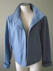 Ellen Tracy Company Blau Blazer Jacke Mantel 10 Wollmischung Bündchen - Bild 1 von 3