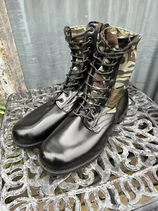 Vintage Men’s Jungle Boots Camo Army Military Made In Korea - UK 13W - EU 46 - Picture 1 of 9