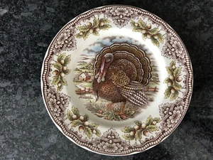 Victorian English Pottery Edward Challinor Dinner Plate Thanksgiving Turkey WOW - Picture 1 of 1