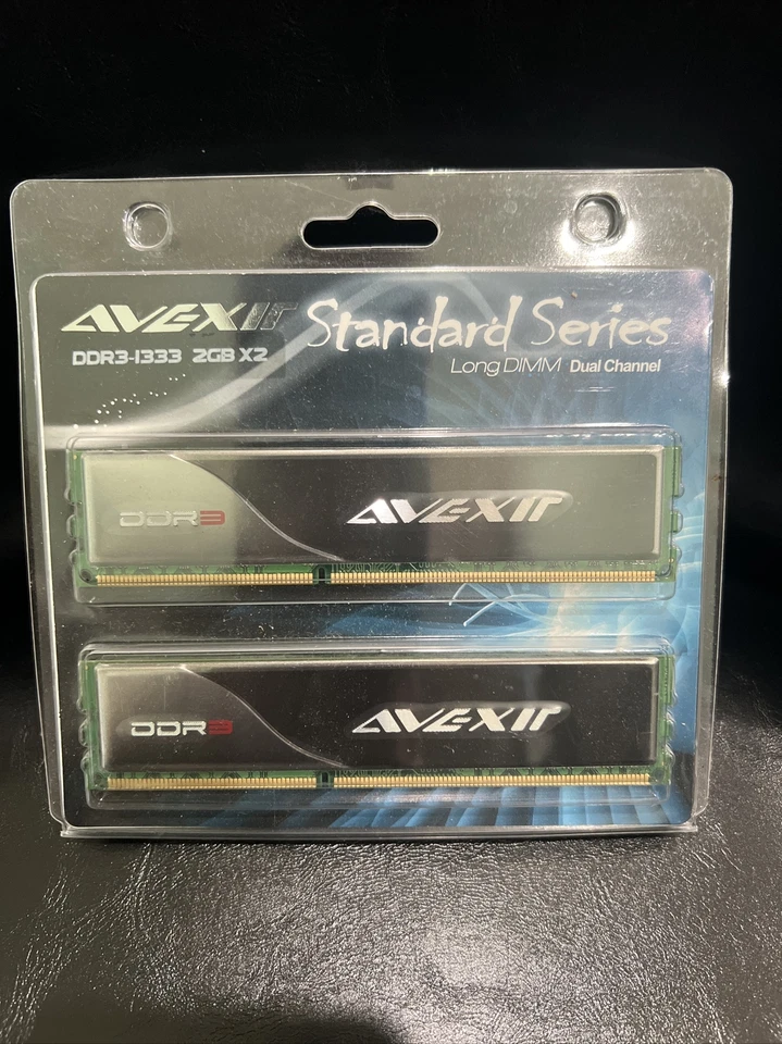 Avexir AVD3U13330902G-2SW 4GB (2x2GB) DDR3-1333 Long DIMM Desktop RAM - Image 1 of 3