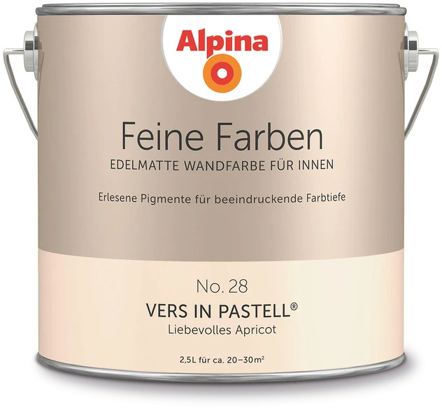 Wandfarbe in pudrigem Apricot ALPINA Feine Farben Vers in Pastell 2,5L - Bild 1 von 1