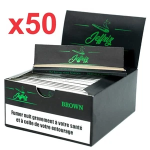 Feuille à Rouler Slim 50 Carnets Longue Non Blanchi JEFFRIZ King Rolling Paper - Afbeelding 1 van 8