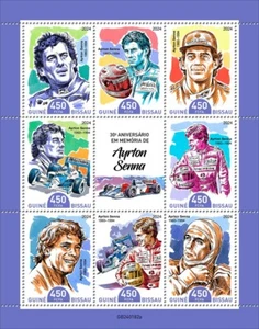 Ayrton Senna 30th Memorial Formula 1 MNH Stamps 2024 Guinea-Bissau M/S - Picture 1 of 1