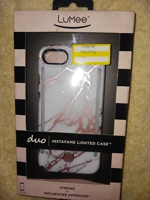 FUNDA LUMEE Light up DUO Rosa MÁRMOL PARA APPLE IPHONE 8 - BLANCA/ROSA METÁLICA Foto 1 de 2