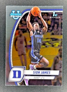 SION JAMES RC, 2024-25 Bowman Chrome U 1ST, Duke BLUE DEVILS - Foto 1 di 6