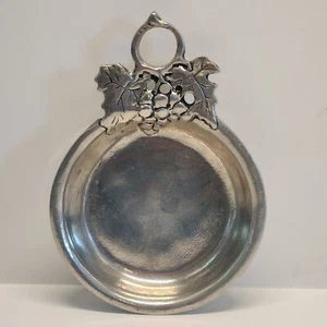 Italian Pewter Grape Design Wine Coaster Hallmark Castle Turrets - Picture 1 of 7
