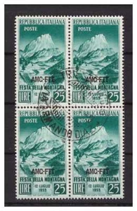 Trieste To - 1953 Labour Of Mountain Quartina Used - Picture 1 of 1