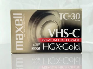 Maxell TC-30 VHS-C Premium High Grade HGX-Gold Cassette Tape Brand New - Picture 1 of 6