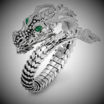 Wunderschöner Damen Drachenring versilbert  Größe 62 - Bild 1 von 3