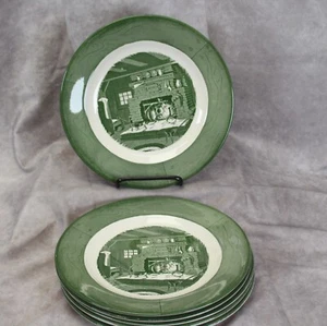 Royal Colonial Homestead Mittagessen Teller grün 9-1/8" Menge 6 - Bild 1 von 8