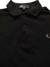 FRED PERRY Men's POLO Style 100% Cotton (S) Solid Black S/S Shirt