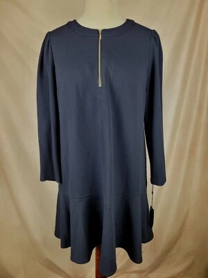 Nuevo con etiquetas Vestido túnica Tommy Hilfiger azul marino manga larga cremallera frontal talla 12 Foto 1 de 4