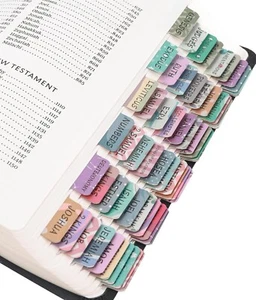 Bible Tabs Laminated Large Print Tabs Study Bibles Boho Theme Easy Navigations - Picture 1 of 7