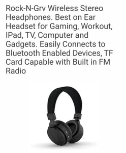 NEW Wireless Bluetooth TF Card FM Radio Microphone Over The Ear Headphones - Picture 1 of 8